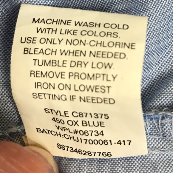 Chaps Blue Oxford Button Down Long Sleeve Shirt 12 - Picture 6 of 6